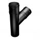 Cast Aluminium Round Downpipe Branch - 112 Degree x 63mm Black