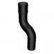 Cast Aluminium Round Downpipe 1 Part Swan Neck - 63mm x 60mm to 150mm Black