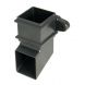 FloPlast Cast Iron Effect Square Downpipe Shoe with Fixing Lugs - 65mm