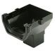 FloPlast Square Gutter Stopend Outlet - 114mm Black