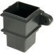 FloPlast Cast Iron Effect Square Downpipe Socket with Fixing Lugs - 65mm
