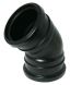 FloPlast Ring Seal Soil Bend Double Socket - 135 Degree x 110mm Black