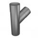 Aluminium Round Swaged Downpipe Single Branch - 112.5 Degree x 63mm PPC Finish Anthracite Grey