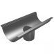 Aluminium Beaded Half Round Gutter Running Outlet - 114mm for 63mm Round Downpipe PPC Finish Anthracite Grey