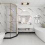 Bathroom Wall Panel - 1000mm x 2400mm x 10mm Charcoal Carrara Marble Super Matt