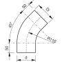 Lindab Steel Conical Downpipe Bend 45 - 75mm Antique White