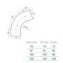 Lindab Steel Conical Downpipe Bend 70 - 87mm Black