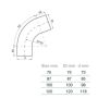 Lindab Steel Conical Downpipe Bend 85 - 75mm Silver Metallic