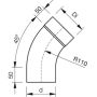 Lindab Steel Downpipe Bend with Socket 45 - 100mm Dark Red