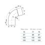 Lindab Steel Downpipe Bend with Socket 45 - 87mm Black