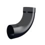 Lindab Steel Downpipe Bend with Socket 85 - 100mm Black