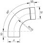 Lindab Steel Downpipe Bend with Socket 85 - 75mm Black