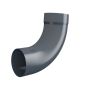 Lindab Steel Pipe Bend with Socket 85 - 87mm Graphite