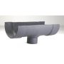 Cast Iron Deep Half Round Gutter Running Outlet - 100mm for 75mm Downpipe Primed