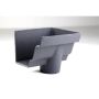 Cast Iron Moulded Ogee Gutter Right Hand Stopend Outlet - 125mm for 75mm Downpipe Primed