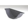 Cast Iron Beaded Half Round Gutter External Stopend - 115mm Primed