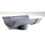 Cast Iron Beaded Half Round Gutter Running Outlet - 125mm for 100mm Downpipe Primed