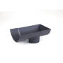 Cast Iron Half Round Gutter Stopend Outlet - 150mm for 100mm Downpipe Primed