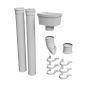 FloPlast 110mm Industrial/Xtraflo Downpipe Kit - Hopper - White