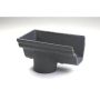 Cast Iron Notts Ogee Gutter Left Hand Stopend Outlet - 115mm for 75mm Downpipe Primed