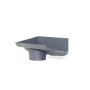 Cast Iron Ogee Gutter Left Hand Stopend Outlet - 125mm for 75mm Downpipe Primed
