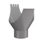 Lindab Steel Gutter Outlet 120mm - 190mm Anthracite Metallic