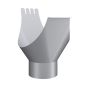 Lindab Steel Gutter Outlet 120mm - 190mm Silver Metallic