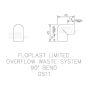 FloPlast Overflow Bend - 90 Degree x 21.5mm White