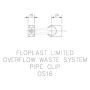 FloPlast Overflow Pipe Clip - 21.5mm White