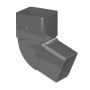 Galeco Square PVC Offset Downpipe Kit Galeco Grey - 80mm Diameter
