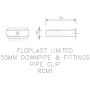 FloPlast Mini Gutter Downpipe Clip - 50mm White