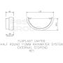 FloPlast Half Round Gutter External Stopend - 112mm Grey