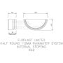 FloPlast Half Round Gutter Internal Stopend - 112mm Black
