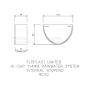FloPlast Deepflow/ Hi-Cap Gutter Internal Stopend - 115mm x 75mm White