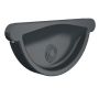 Lindab Steel Gutter Self-Locking Stop End - 100mm Anthracite Grey