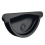 Lindab Steel Gutter Self-Locking Stop End - 100mm Black