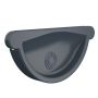 Lindab Half Round Self-Locking Stop End - 100mm Graphite