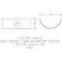 FloPlast Half Round Gutter - 112mm x 2mtr White