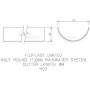 FloPlast Half Round Gutter - 112mm x 3mtr Black - Pack of 2
