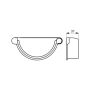 Lindab Steel Gutter Right Hand Stop End - 190mm Brown