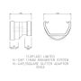 FloPlast Deepflow/ Hi-Cap to Square Gutter Adaptor - White