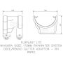 FloPlast PVC Half Round to PVC Ogee Right Hand Gutter Adaptor - White