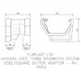 FloPlast Square to Ogee Right Hand Gutter Adaptor - Black