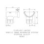 FloPlast Mini Gutter Stopend Outlet - 76mm Black