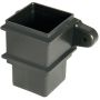 FloPlast Cast Iron Effect Square Downpipe Socket with Fixing Lugs - 65mm - Pack of 2