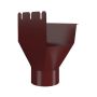 Lindab Rectangular Steel Gutter Outlet 75mm - 140mm Dark Red