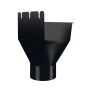 Lindab Rectangular Steel Gutter Outlet 87mm - 140mm Black