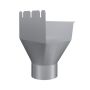 Lindab Rectangular Steel Gutter Outlet 87mm - 140mm Silver Metallic