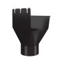Lindab Rectangular Steel Gutter Outlet 100mm - 140mm Coffee Brown
