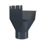 Lindab Rectangular Steel Gutter Outlet 100mm - 140mm Graphite